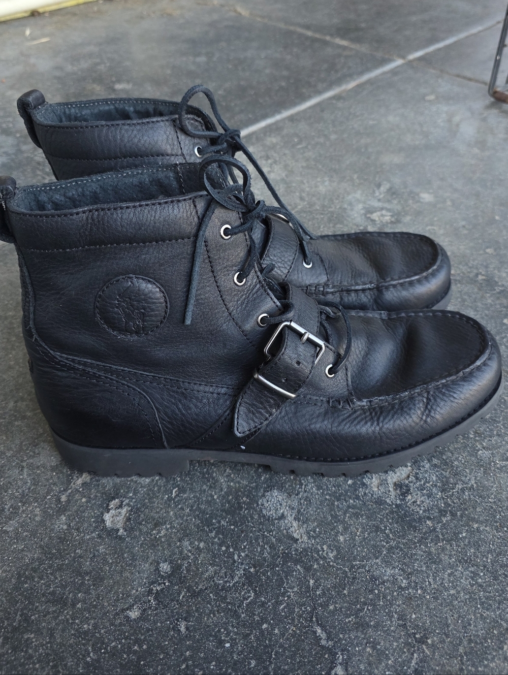 Polo Ralph Lauren Redmond Ranger Lace Up Buckle Leather Boots
